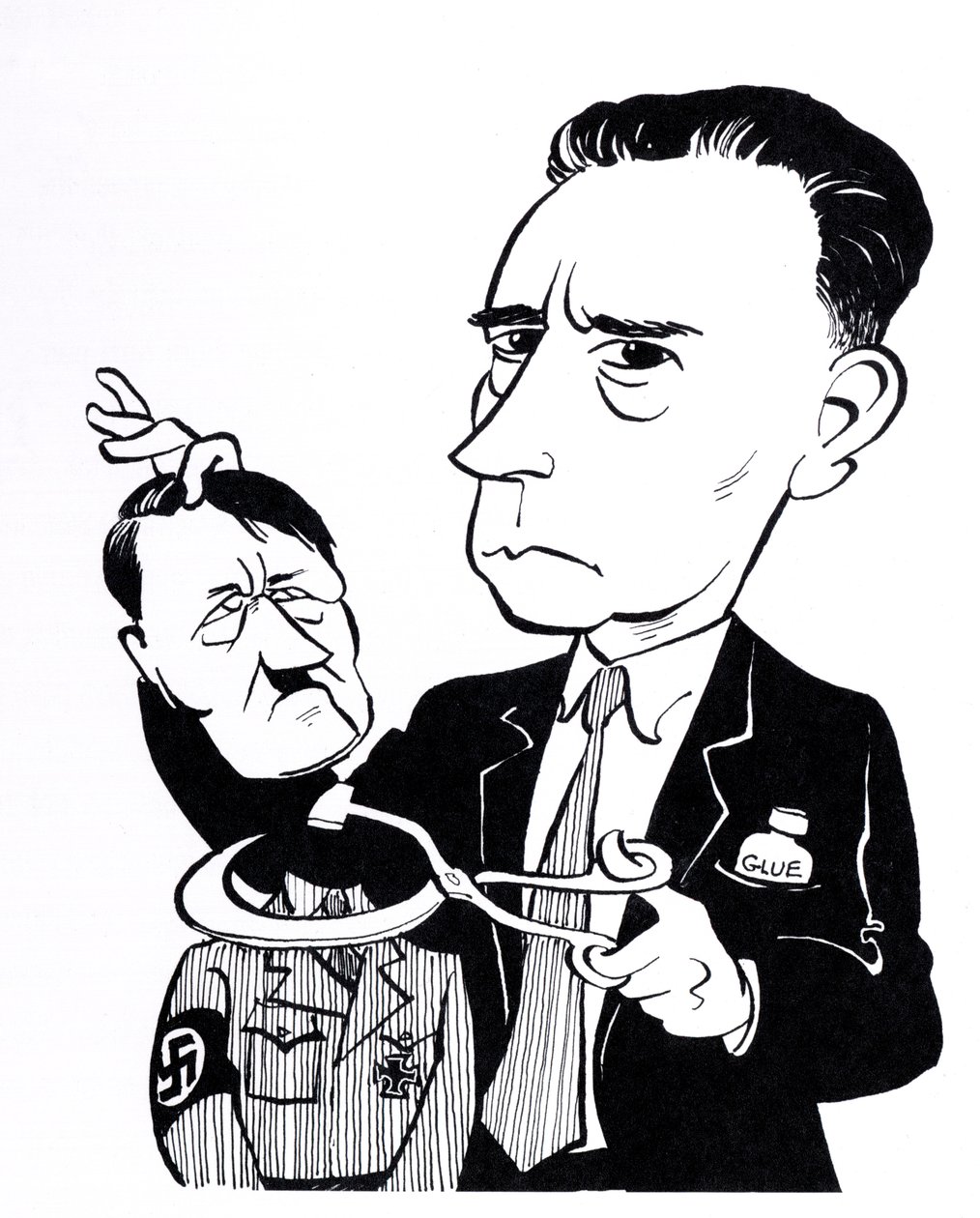 John Heartfield, karikatura s Adolfem Hitlerem od John Minnion