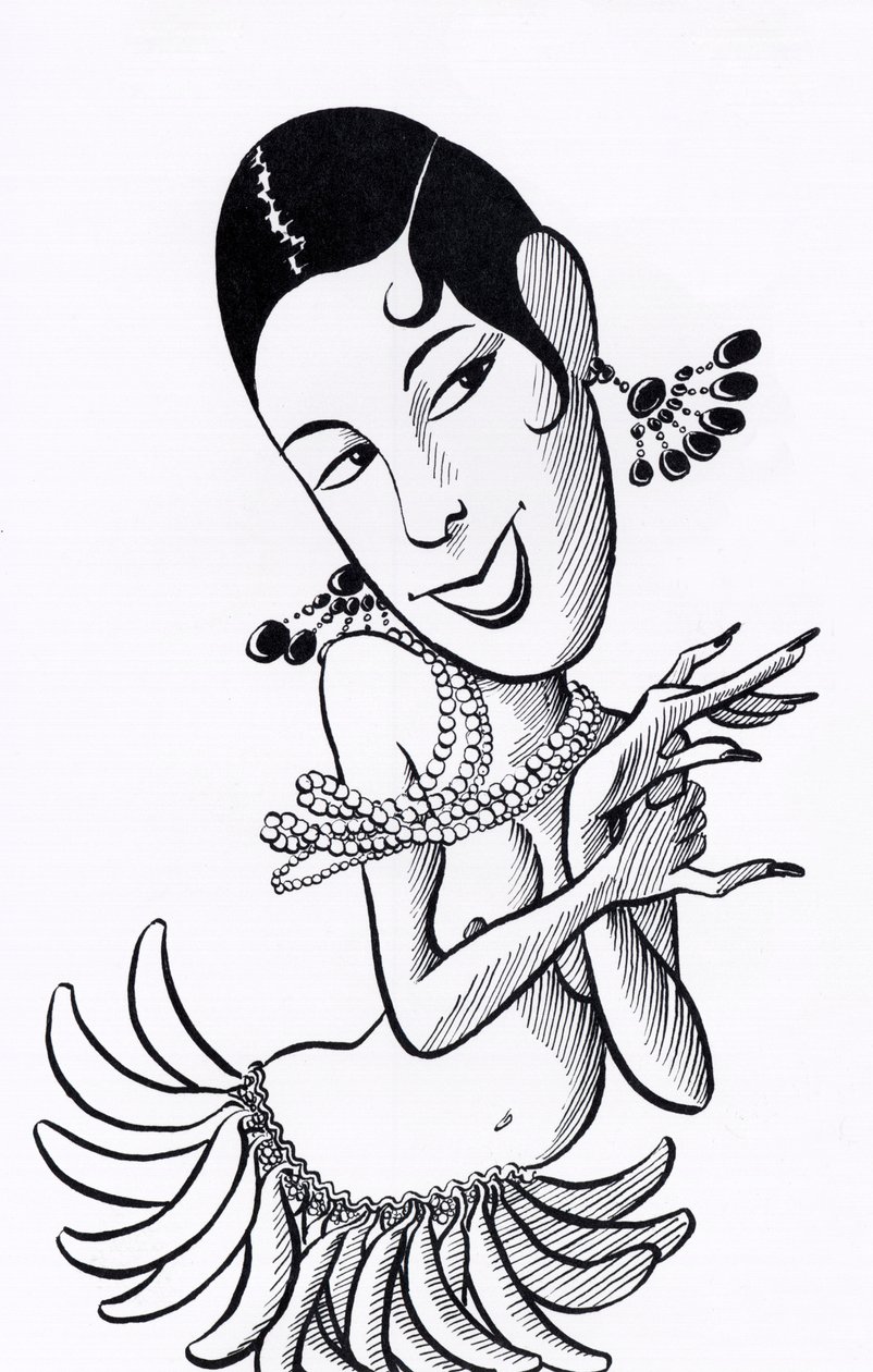 Josephine Baker, karikatura od John Minnion