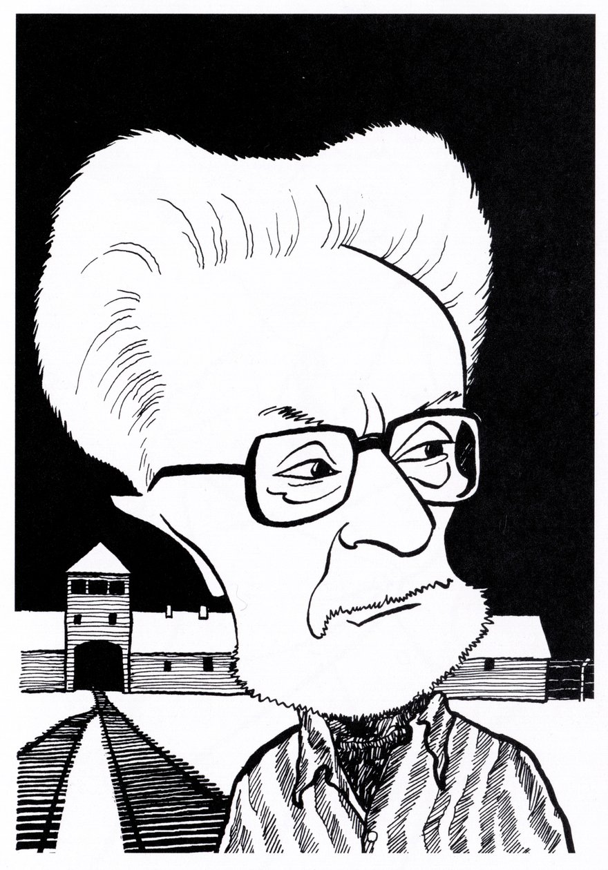Primo Levi, karikatury od John Minnion