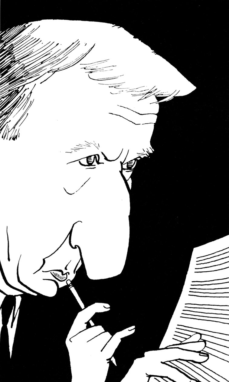 Richard Rodney Bennett, karikatura John Minnion od John Minnion