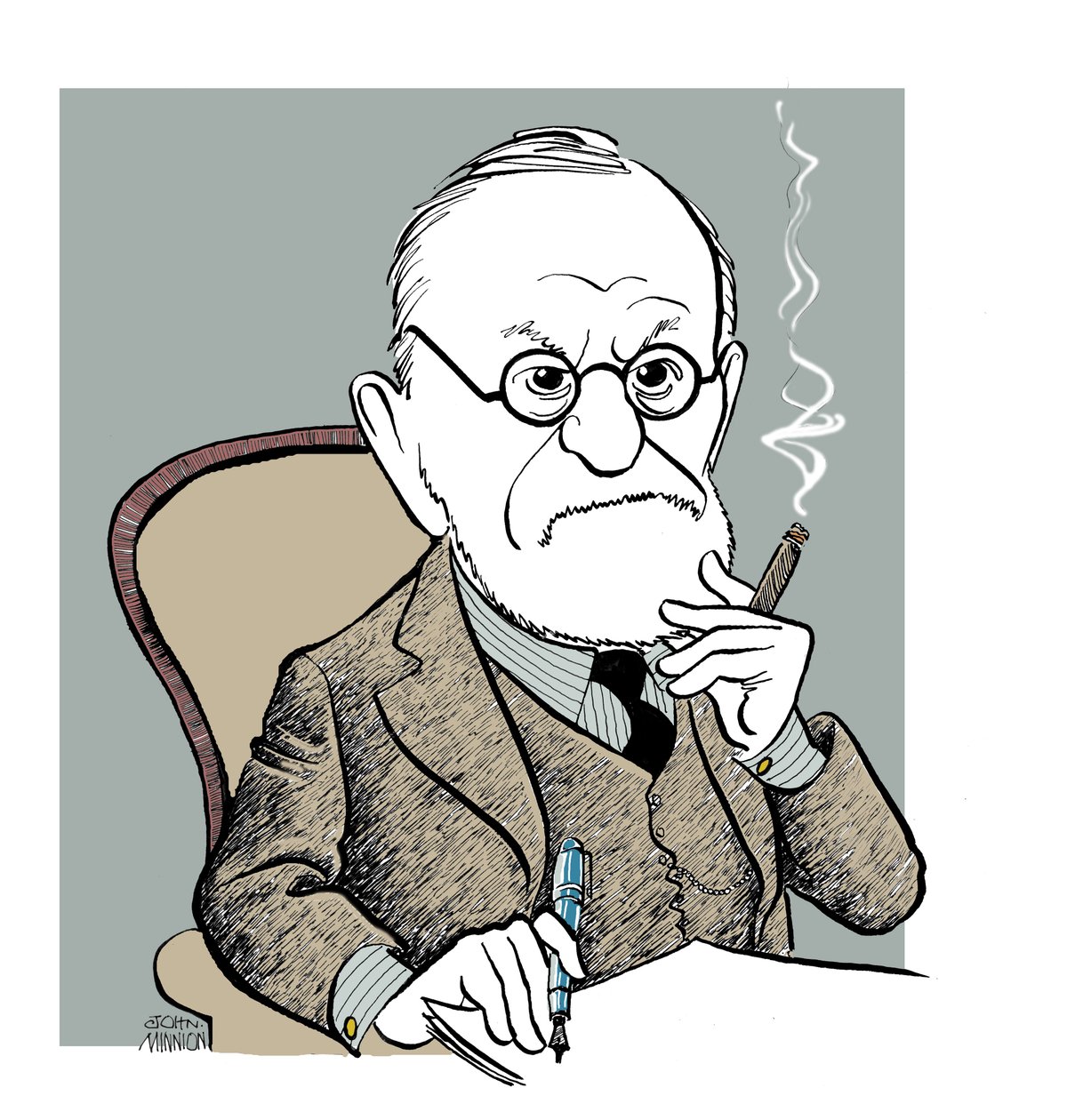 Sigmund Freud - karikatura od John Minnion