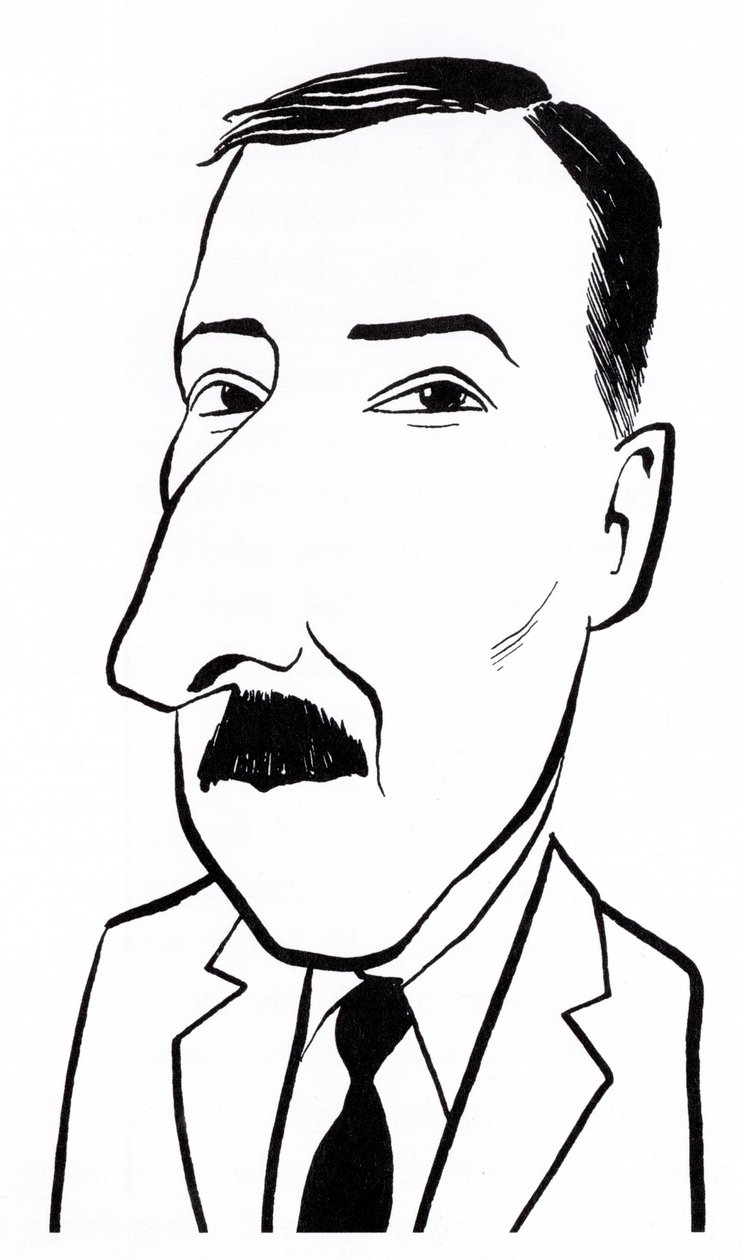 Stefan Zweig, karikatura od John Minnion