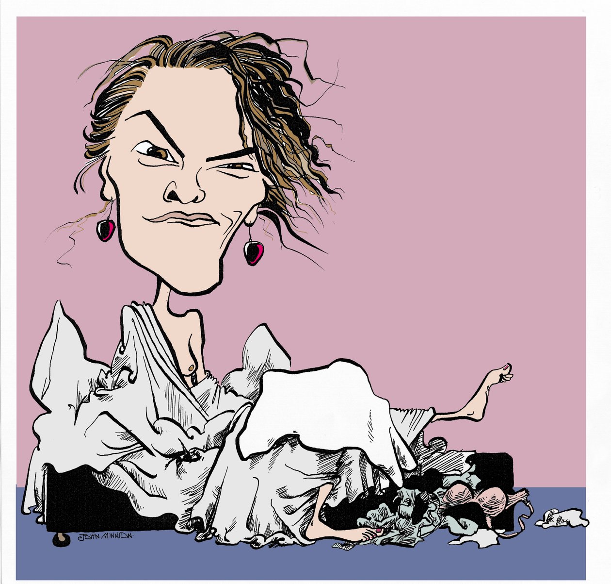 Tracey Emin, karikatura od John Minnion