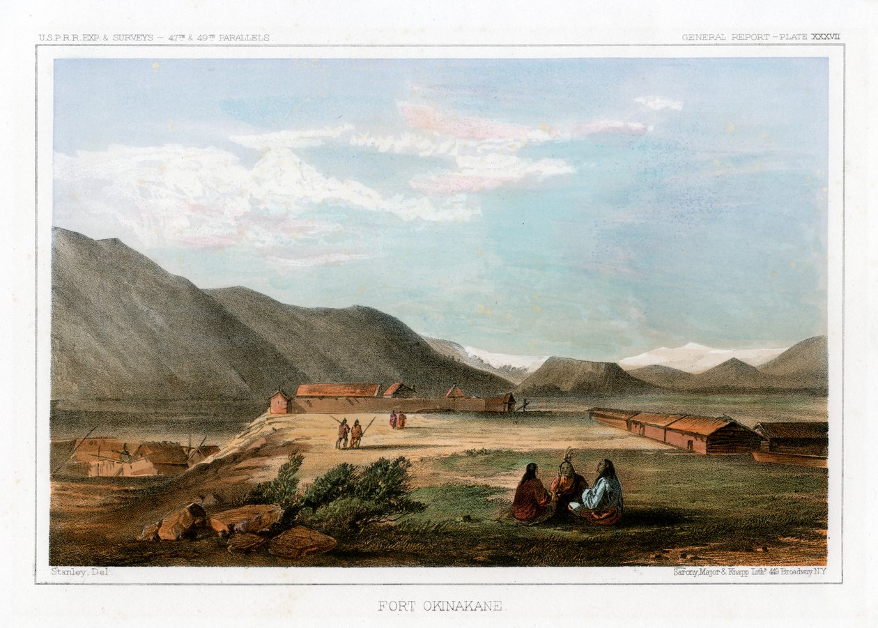 Fort Okinakane, USA, 1856. od John Mix Stanley