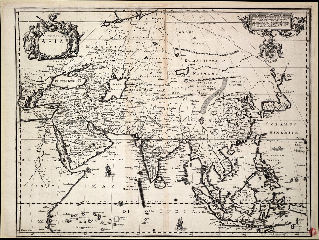 Nová mapa Asie od John Ogilby