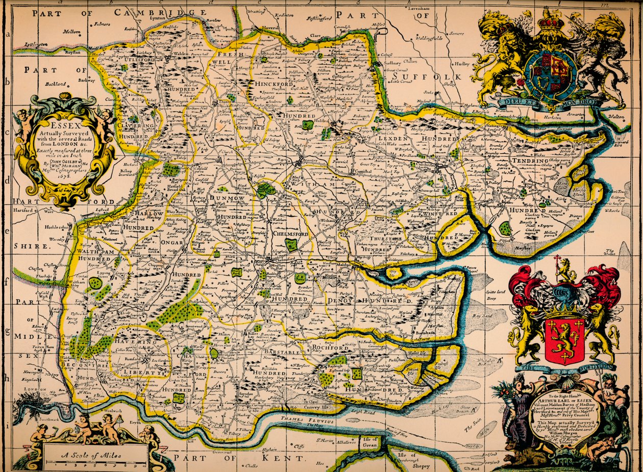 „Mapa Essexu“, 1678 od John Ogilby