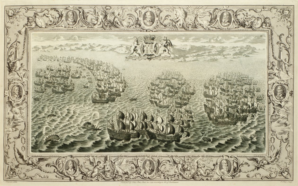 Armada (rytina z tapisérie), 1739 od John Pine
