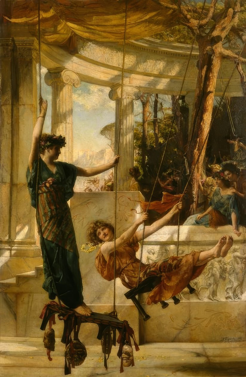 J.R.Weguelin, The Swing Festival / obraz, 1885 od John Reinhard Weguelin
