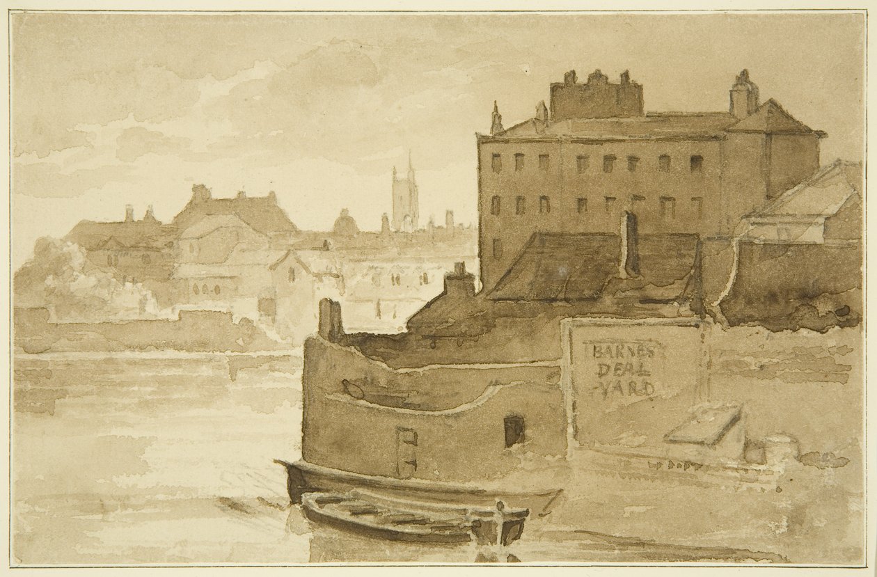 Floating Harbour, at Counterslip (kresba, akvarel) od John Reverend Eden