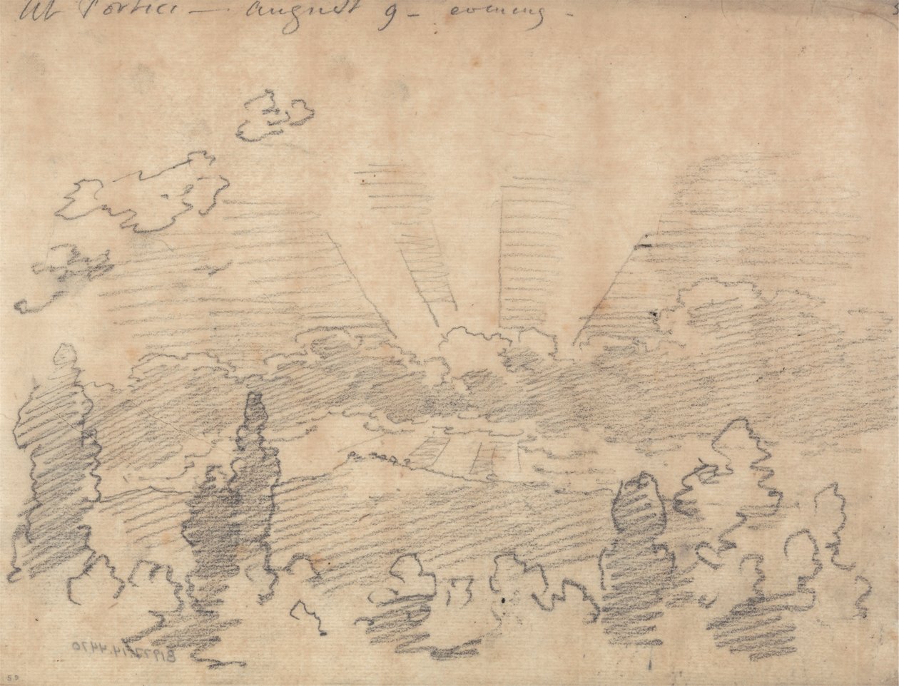 V Portici, večer, 9. srpna od John Robert Cozens