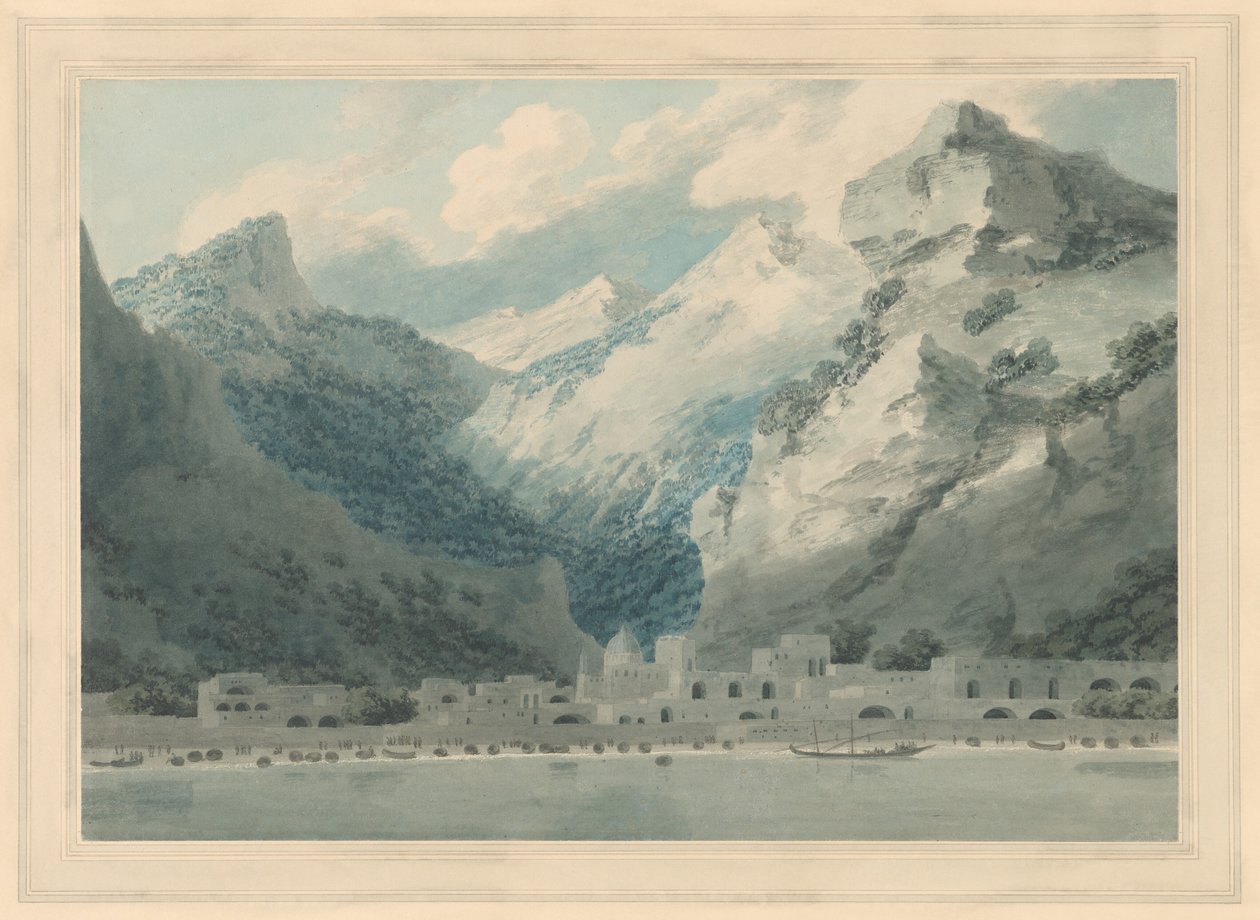 Cetara v zálivu Salerno od John Robert Cozens