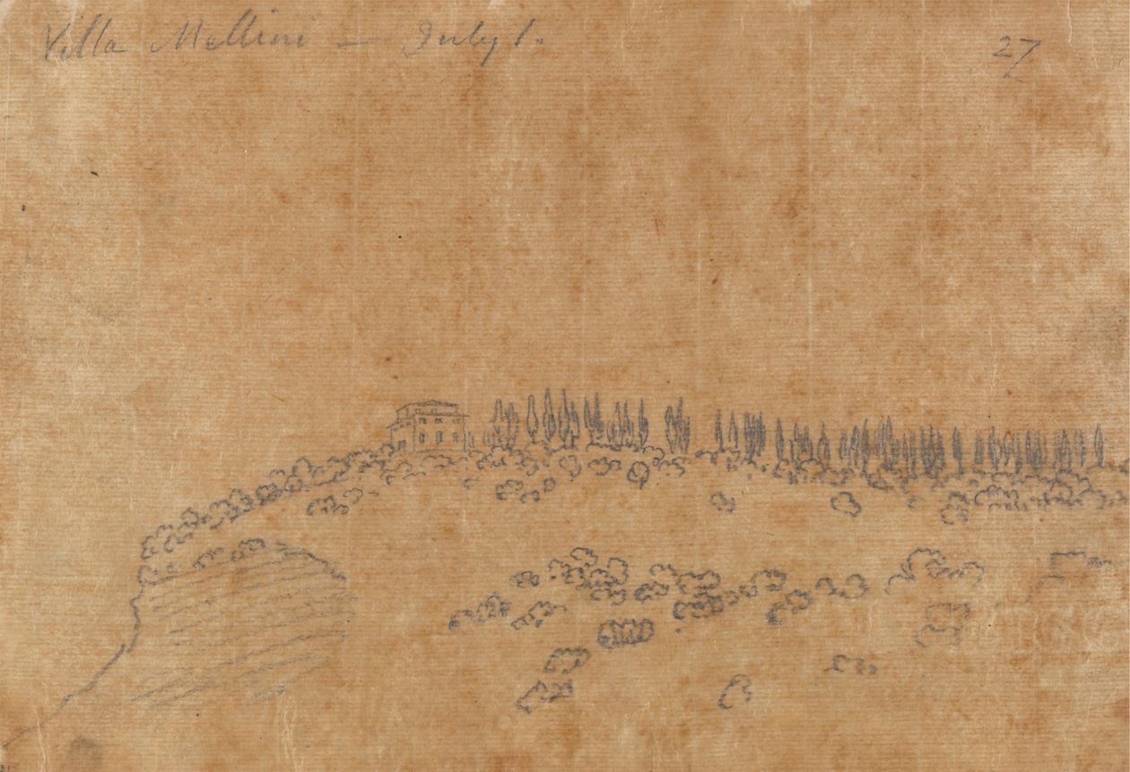 Villa Mellini, 1. července od John Robert Cozens