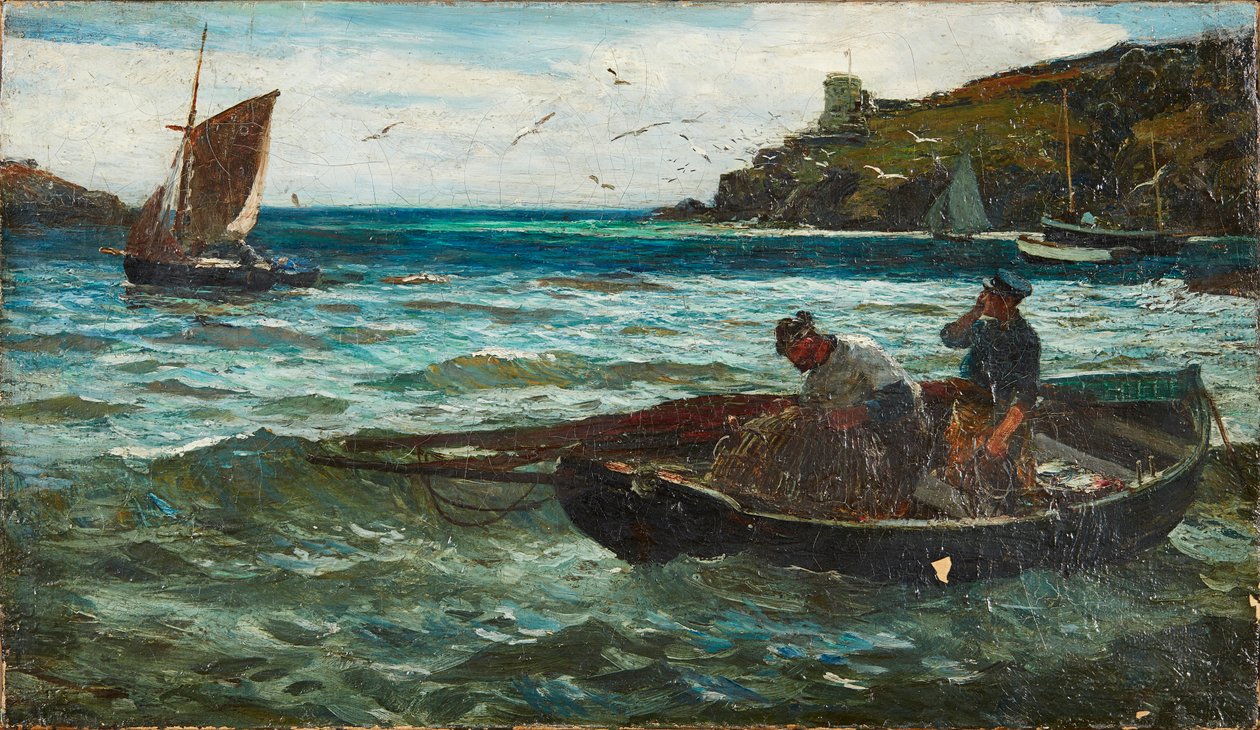 Fisherfolk (olej na plátně) od John Robertson Reid