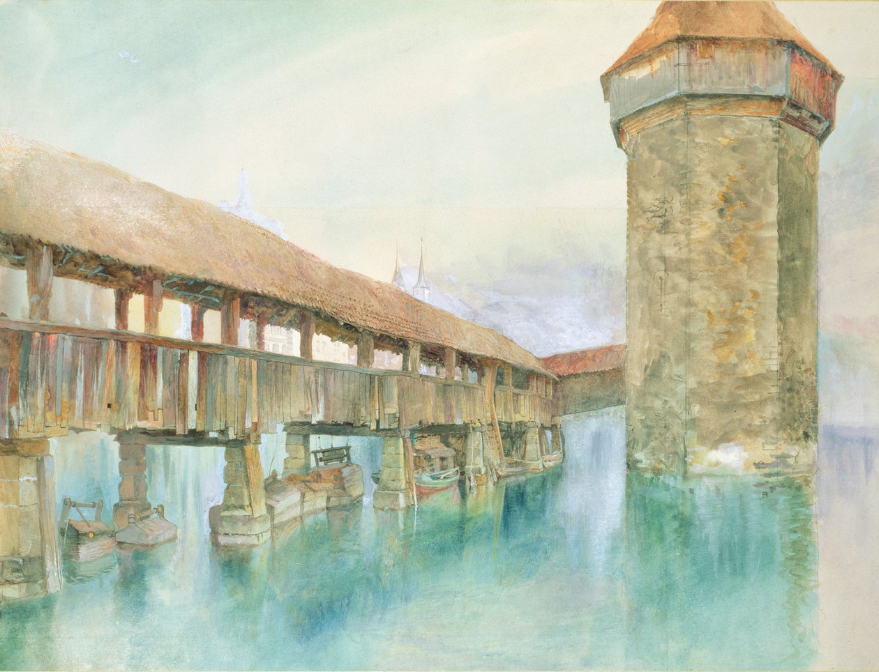 Kapellbrucke, Lucern, 19. století od John Ruskin