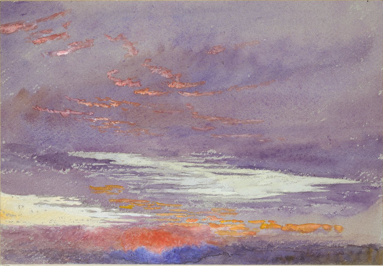 Studie úsvitu: fialová oblaka, březen 1868 od John Ruskin