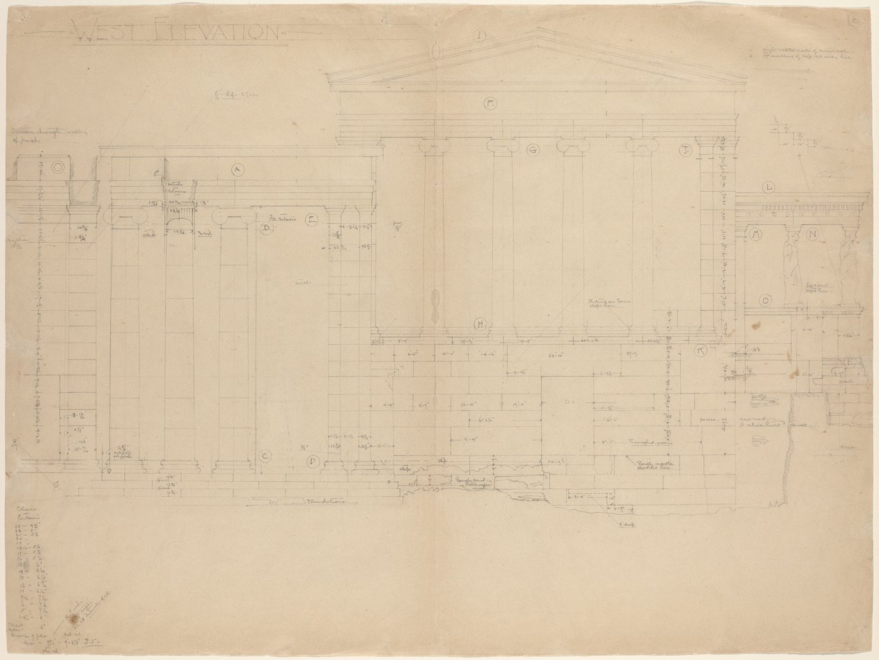 Erectheum, West Elevation [levá polovina] od John Russell Pope