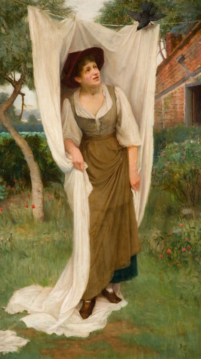 Laundress překvapený kosem, 1891. od John Scott