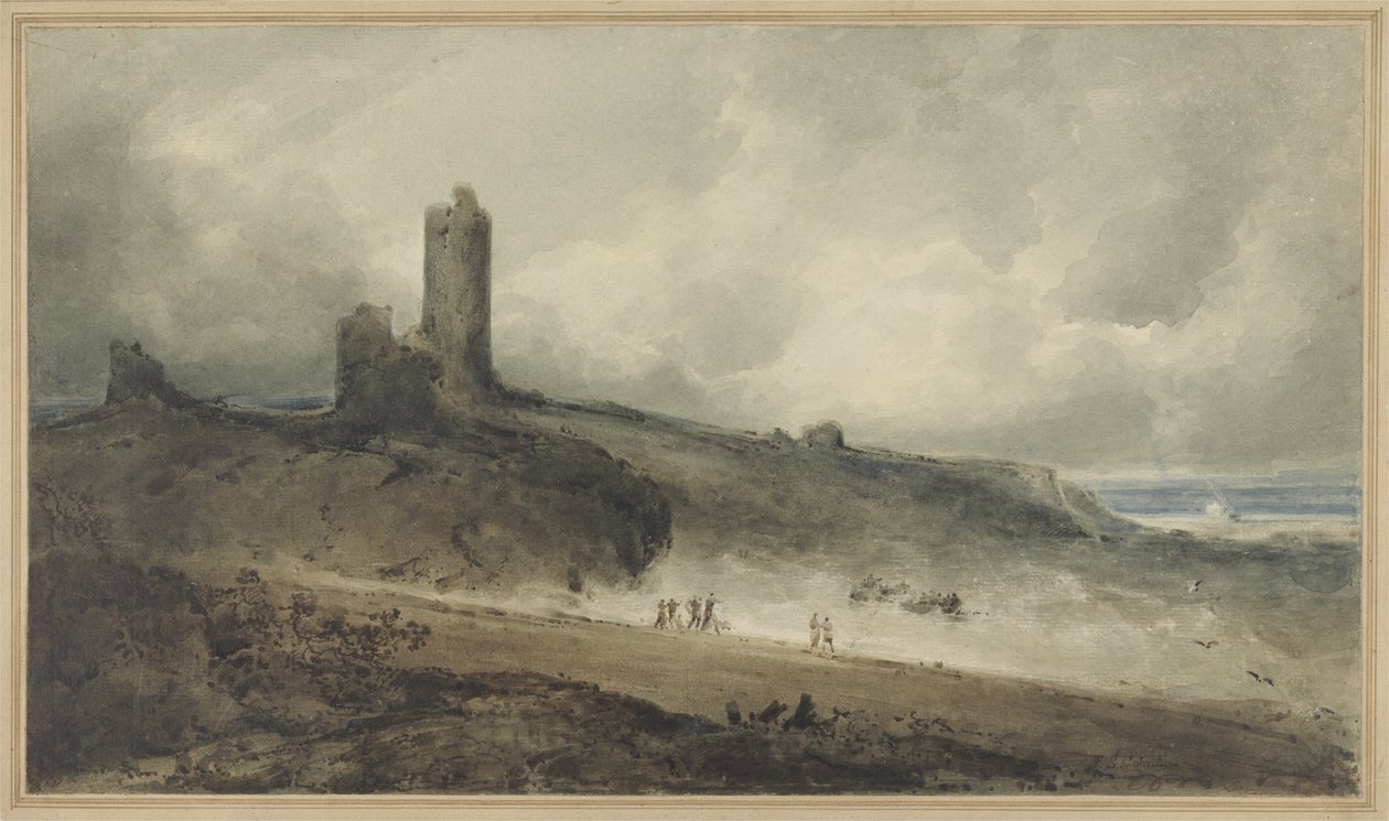 Hrad Aberystwyth (bez papíru) od John Sell Cotman