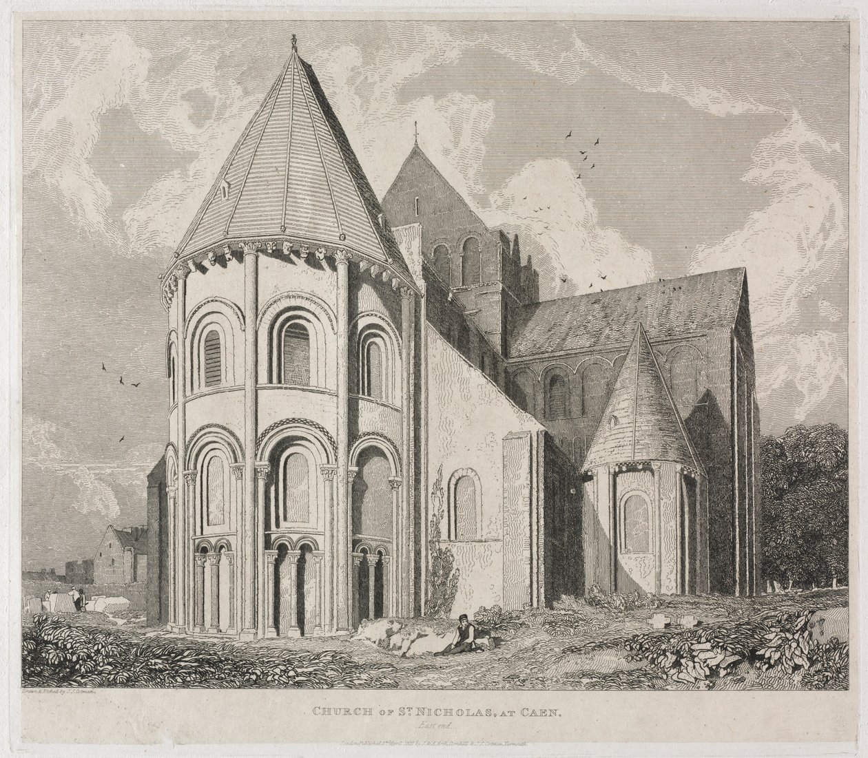 Kostel svatého Mikuláše v Caen. od John Sell Cotman