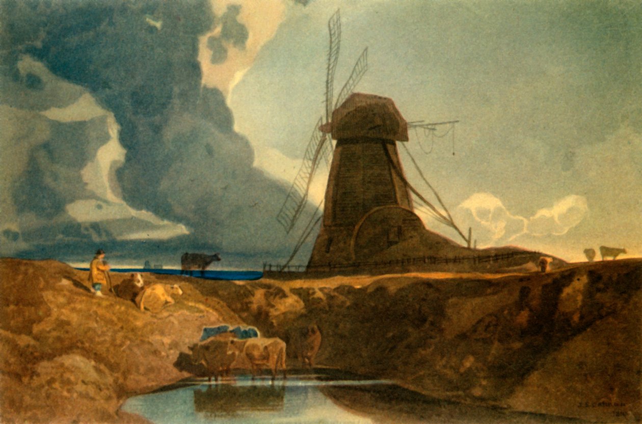 ‚Draining Mill, Lincolnshire‘, 1810, 1947. od John Sell Cotman