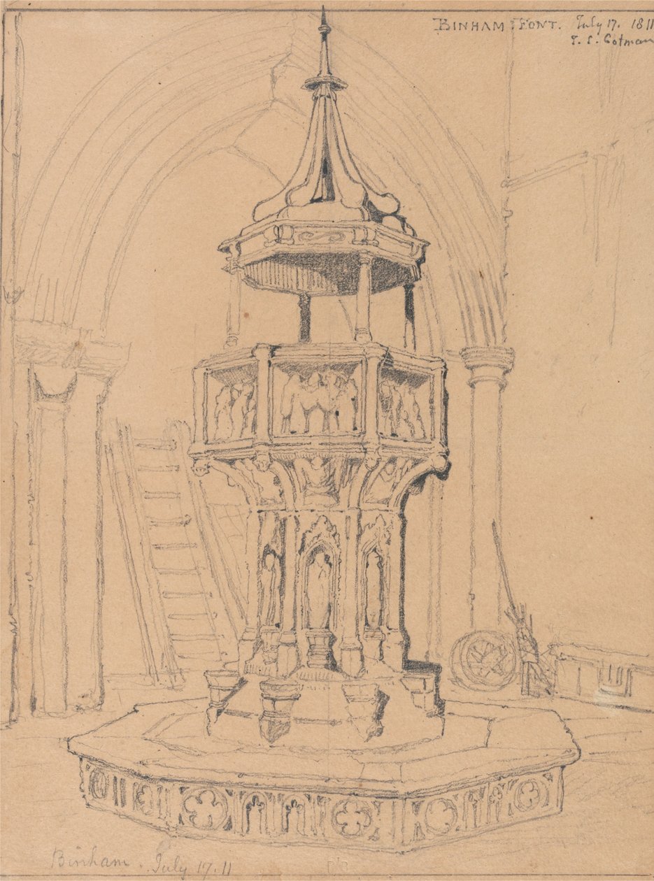 Písmo v Binham Church, Norfolk od John Sell Cotman