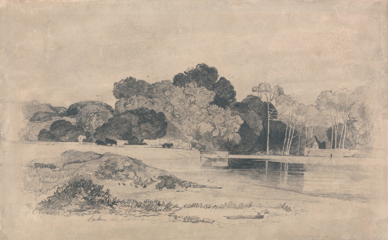 Jezero v Trenthamu, Staffordshire od John Sell Cotman
