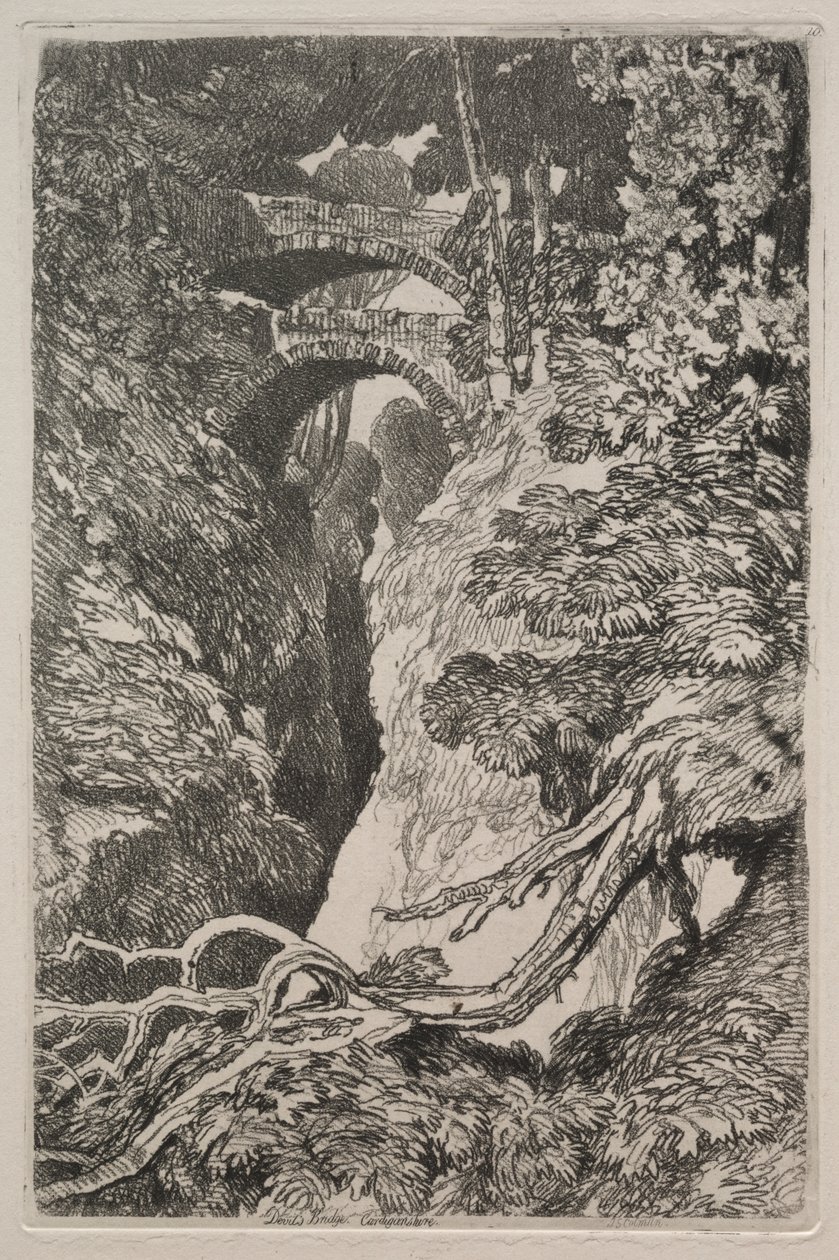 Liber Studiorum: Ďáblův most, Cardiganshire od John Sell Cotman