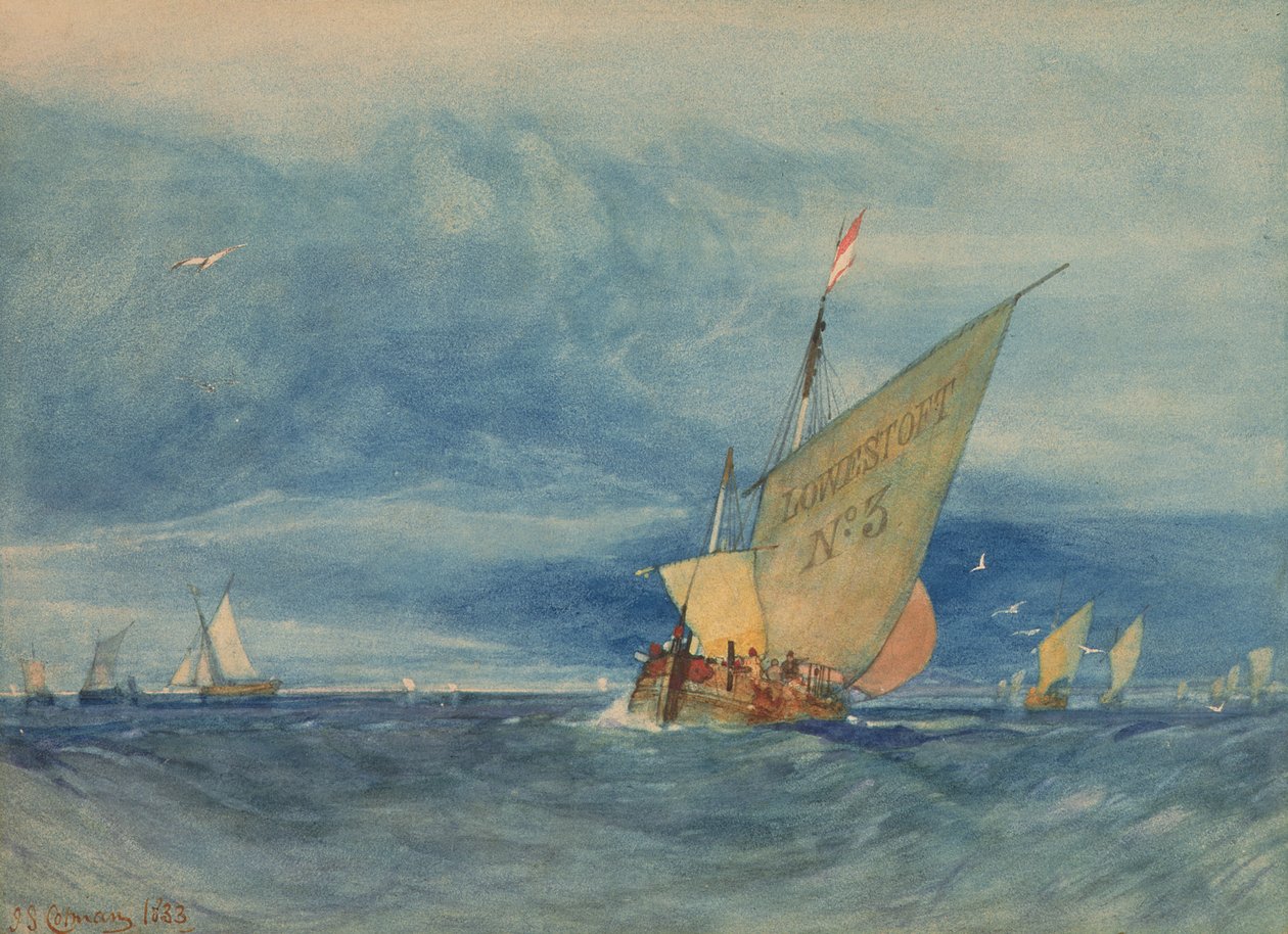 Off Lowestoft: Fresh Breeze od John Sell Cotman