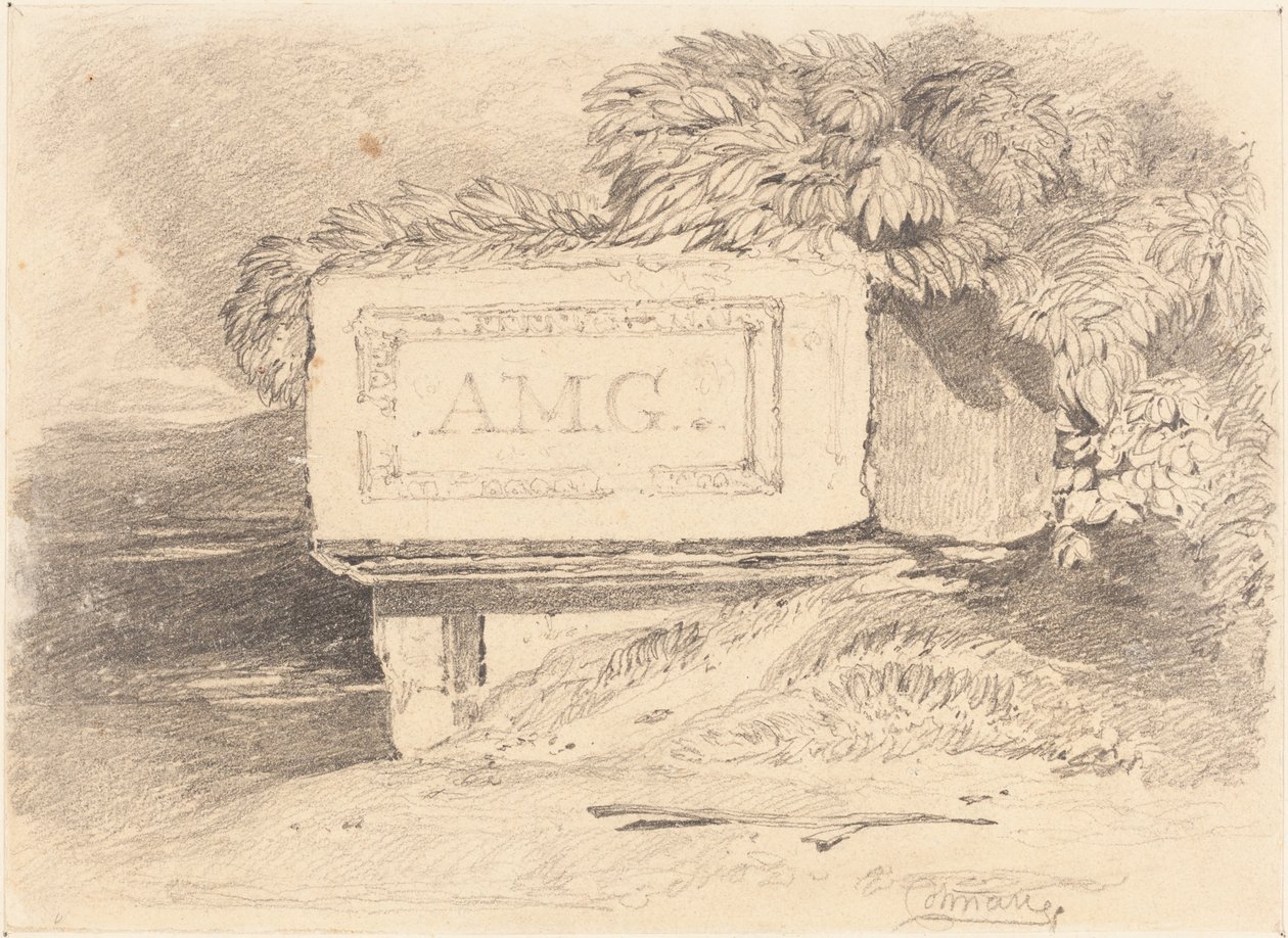 Zničená hrobka s nápisem "A.M.G." od John Sell Cotman