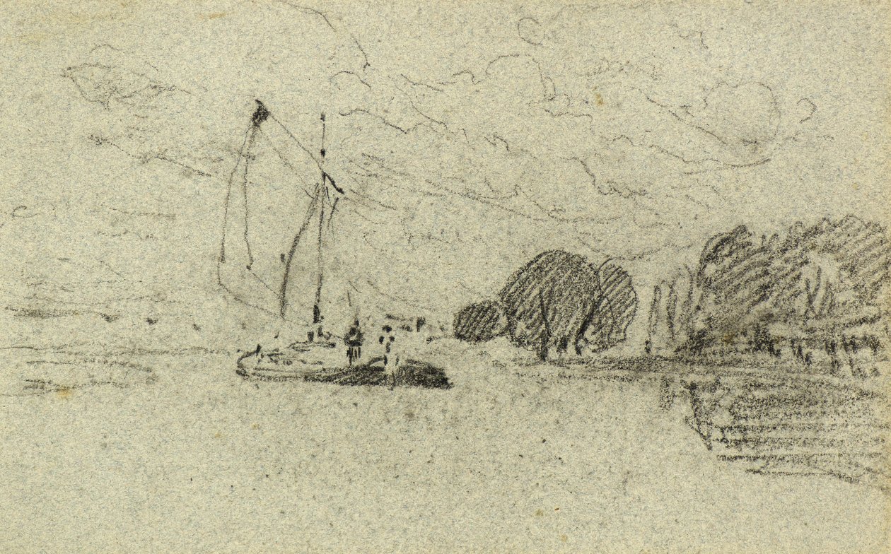 Plachetní člun (dřevěné uhlí) od John Sell Cotman
