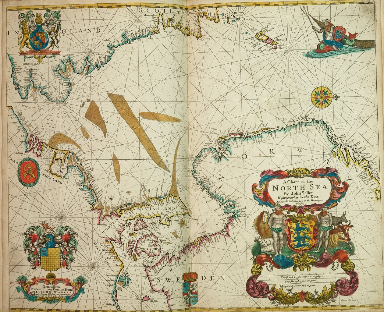 Mapa Severního moře od John Seller