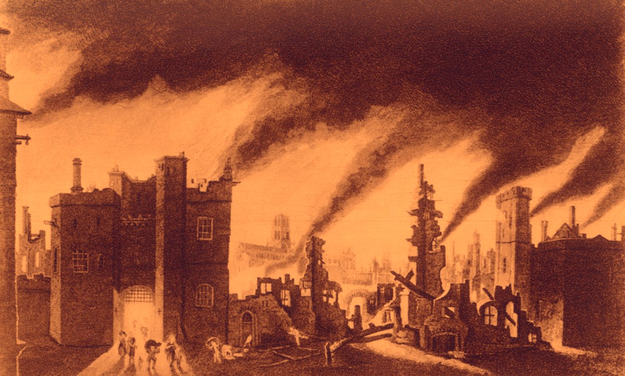 Velký požár Londýna od John Seymour Lucas