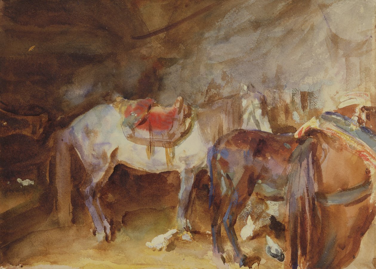 Arab Stable, cca 1905-06 (wc na papíře) od John Singer Sargent