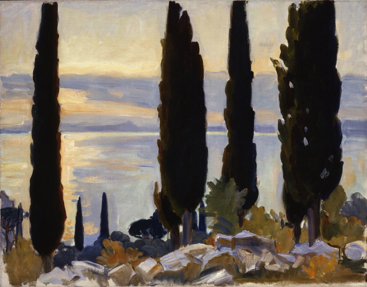 Cypřiše v San Vigilio, 1913 od John Singer Sargent