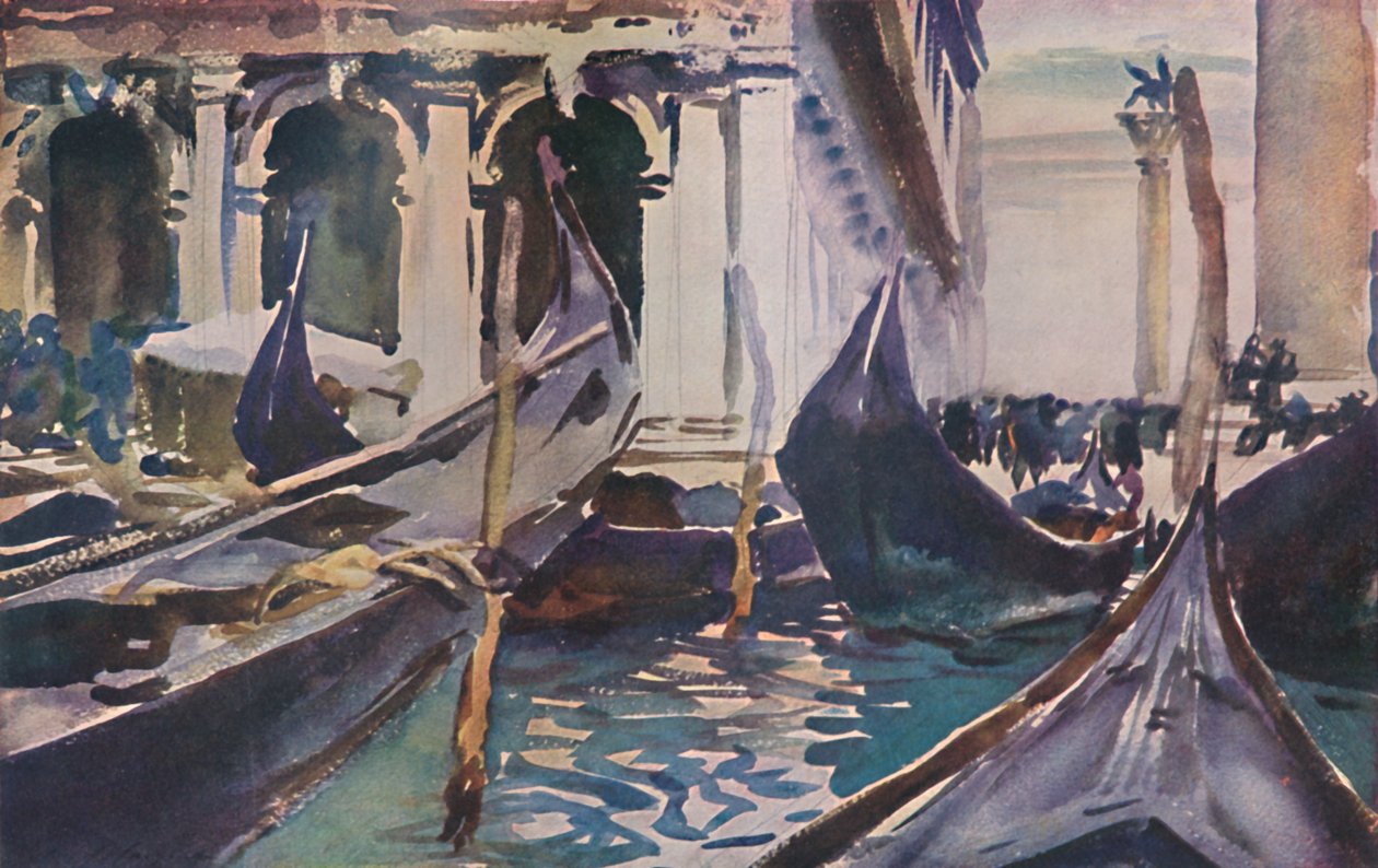 Gondoly na Piazzettě, c1904, 1925. od John Singer Sargent