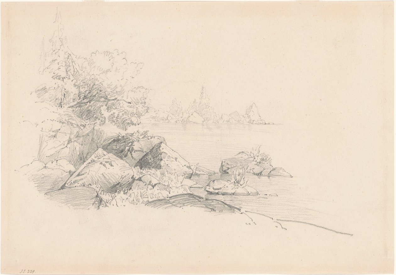 břeh jezera od John Singer Sargent