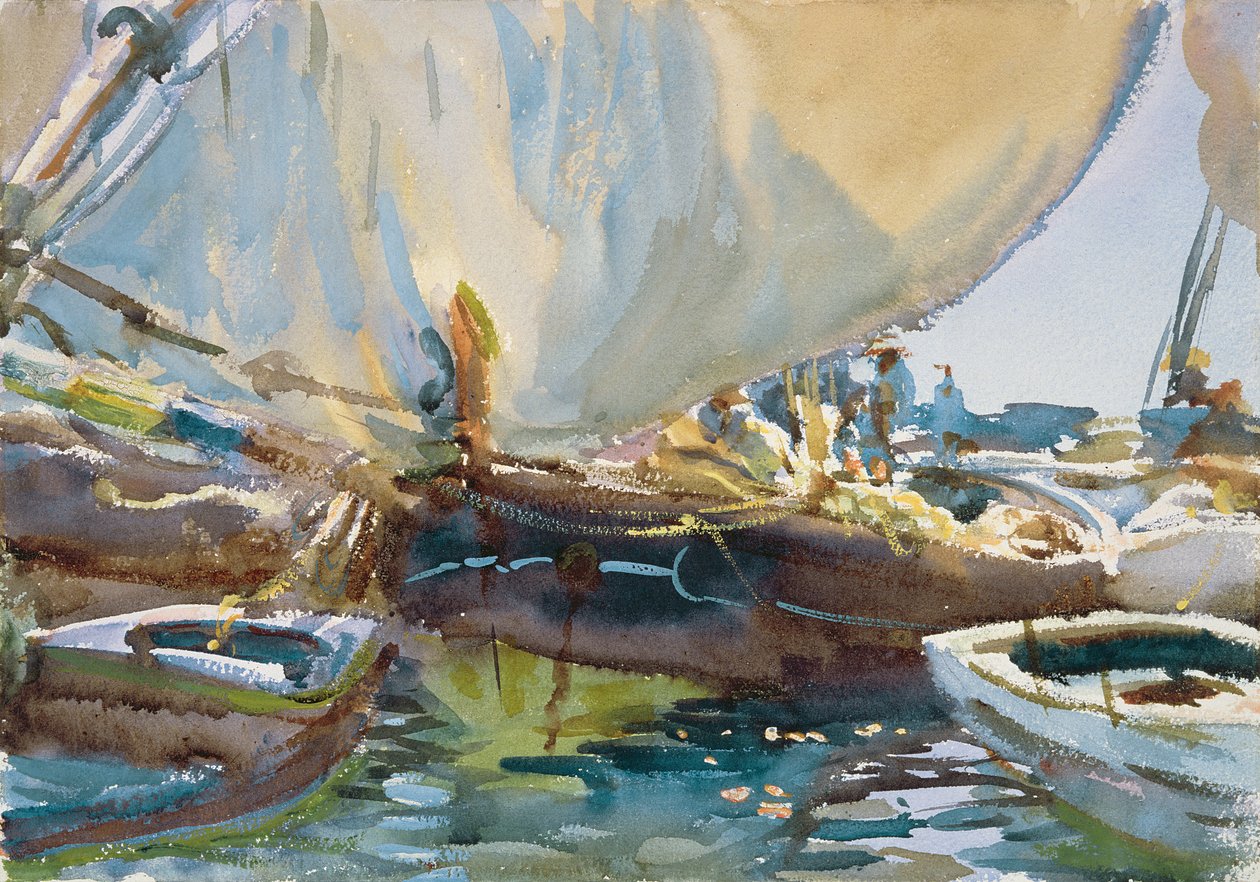 Melon Boats, cca 1905 (wc na papíře) od John Singer Sargent