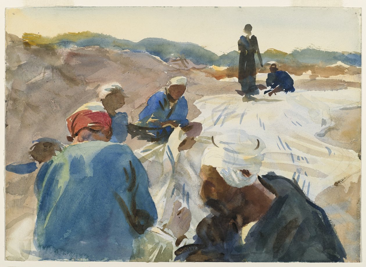 Oprava plachty (wc na papíře) od John Singer Sargent