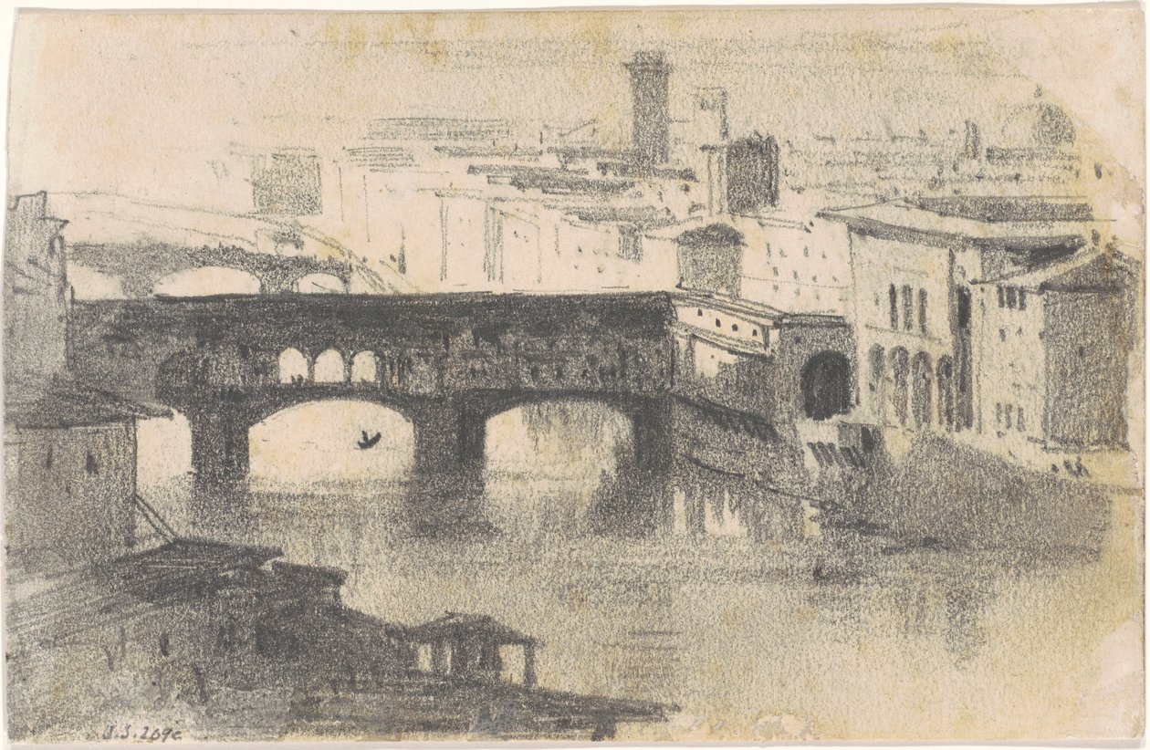 Ponte Vecchio, Florencie [recto], 1870-1872. od John Singer Sargent