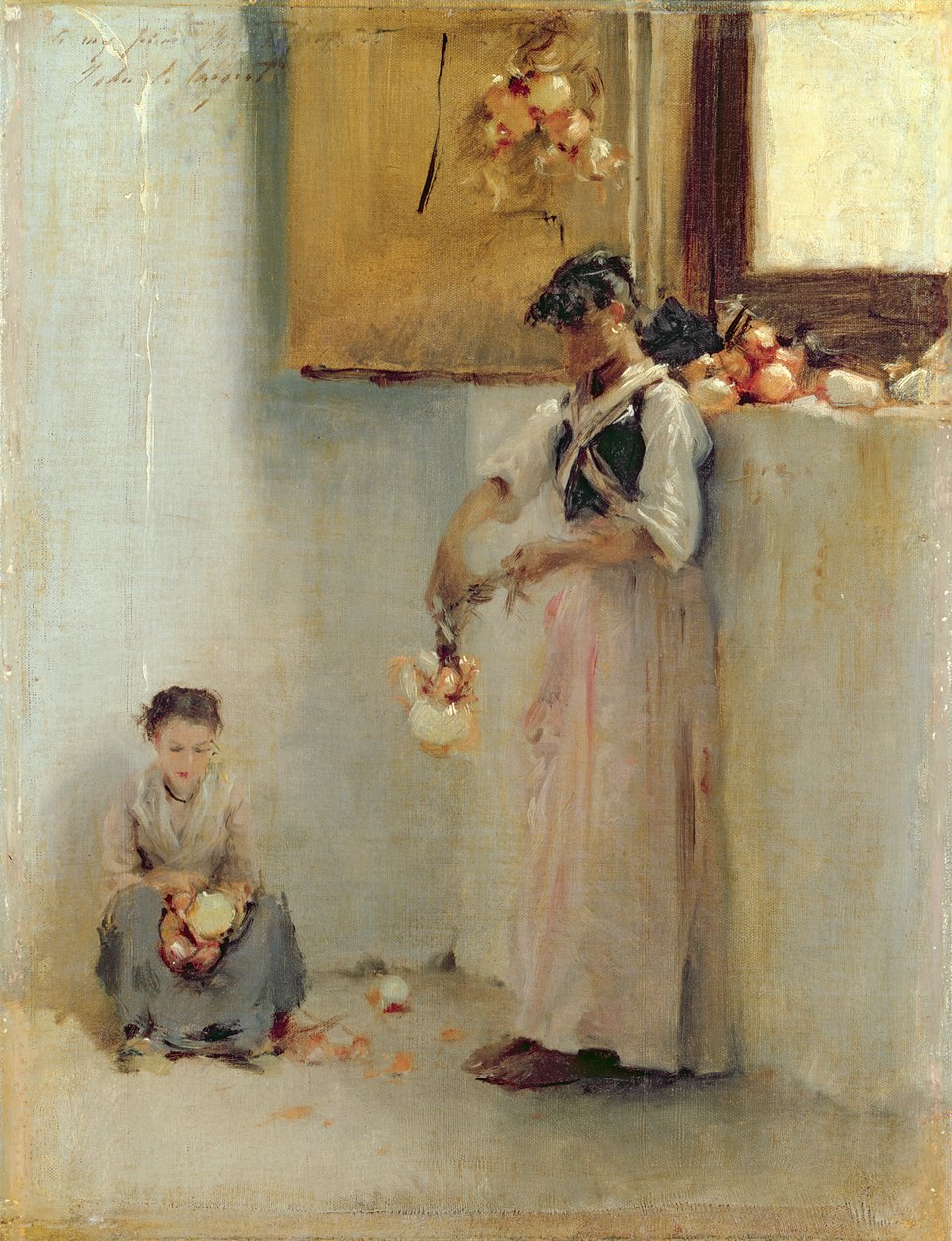 Stringing Onions, c.1882 (olej na plátně) od John Singer Sargent