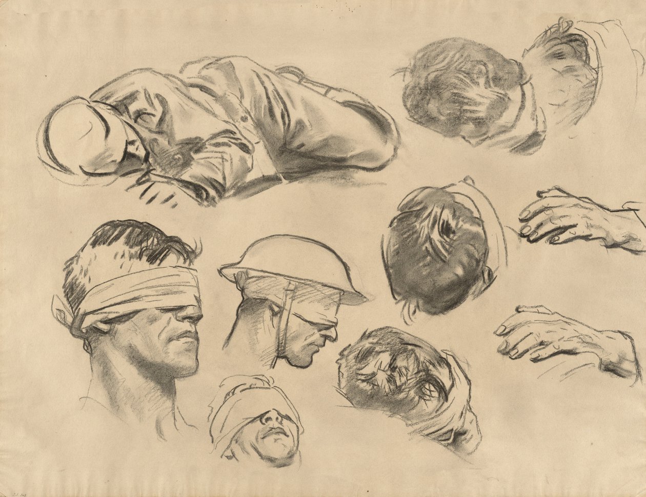 Studie pro Gassed, 1918-1919. od John Singer Sargent