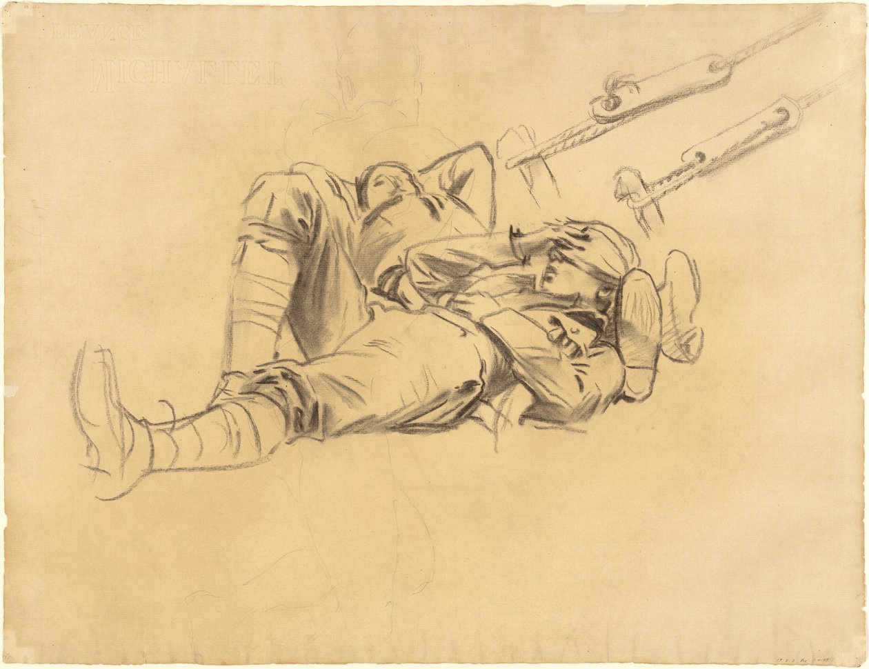Studie pro Gassed [recto], 1918-1919. od John Singer Sargent