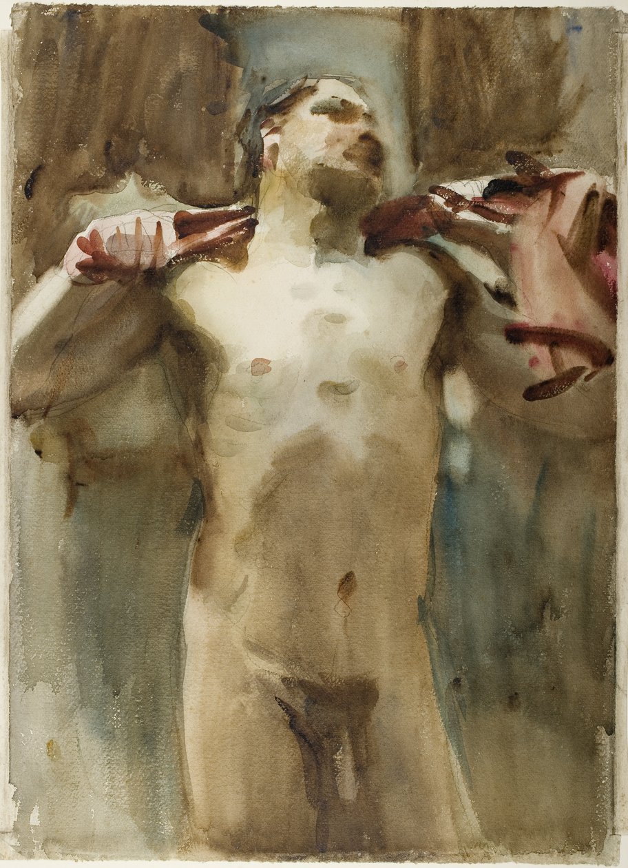 Studie mužské nahé postavy od John Singer Sargent