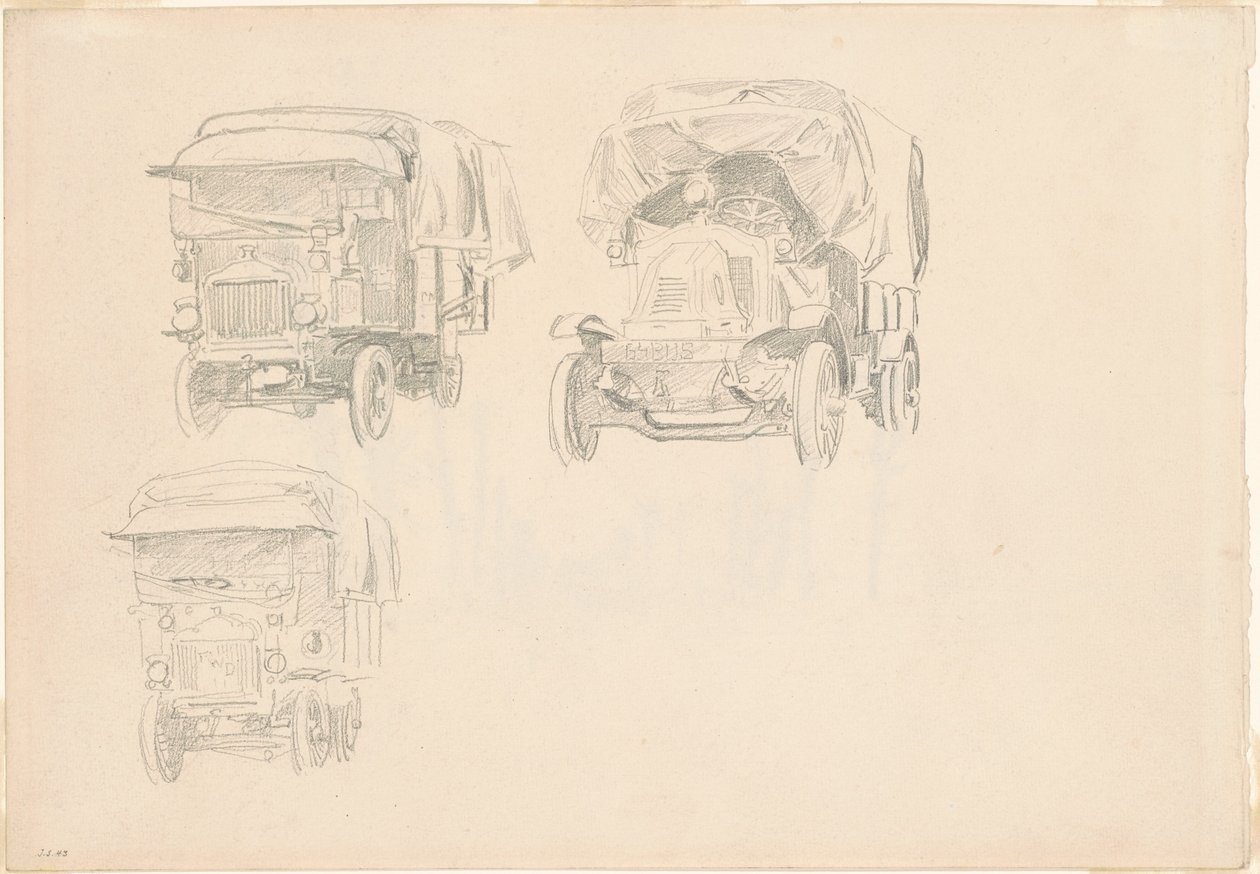 Nákladní auta [recto], 1918. od John Singer Sargent