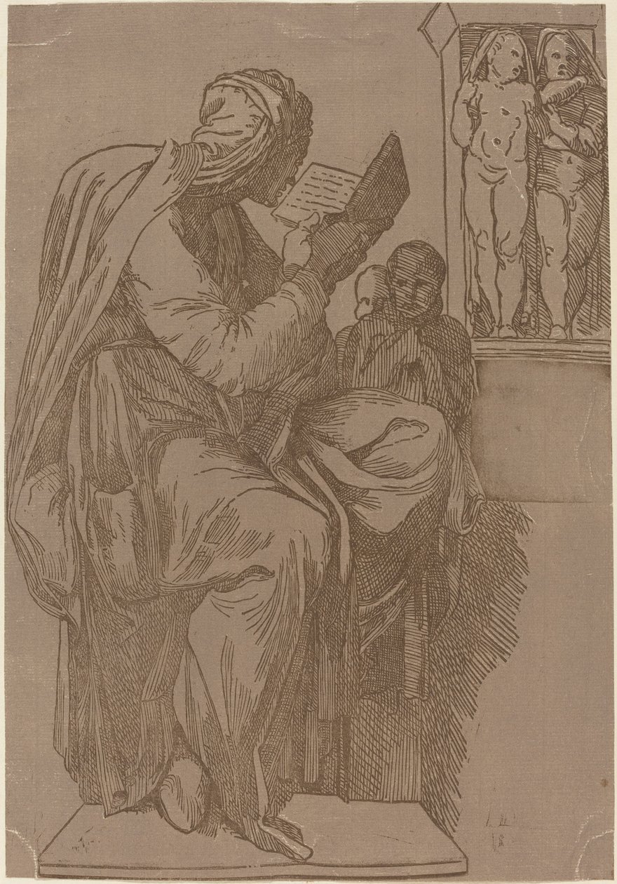 Čtení Sibyly od John Skippe after Michelangelo