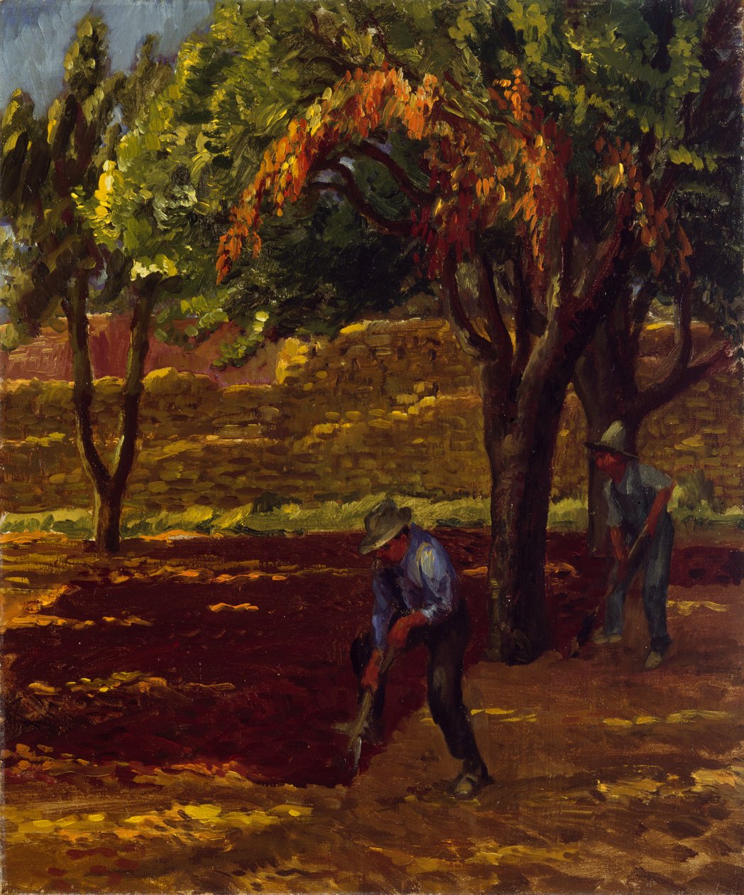 Hombres v zahradě od John French Sloan