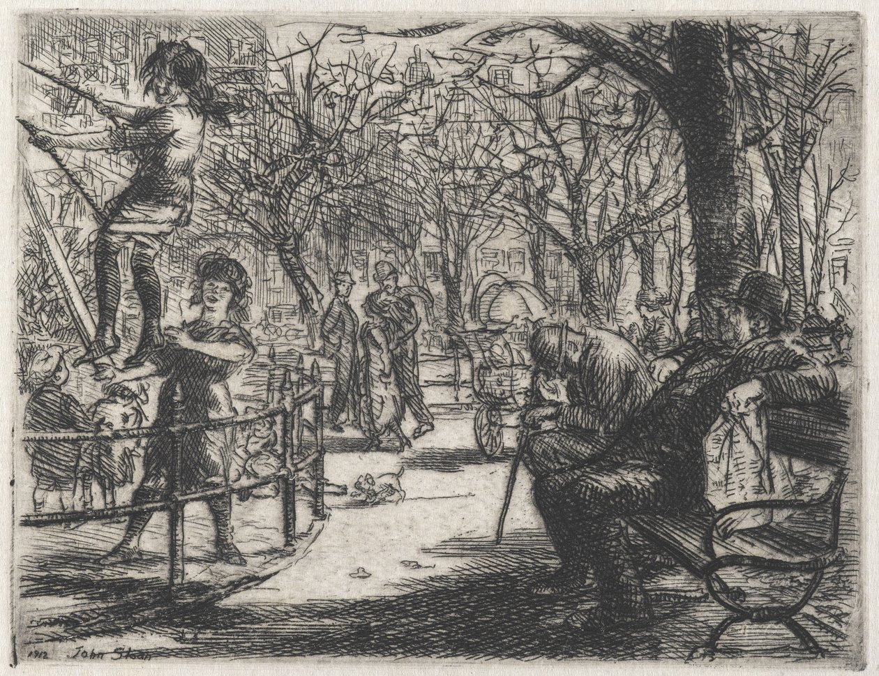 Houpání na náměstí od John French Sloan