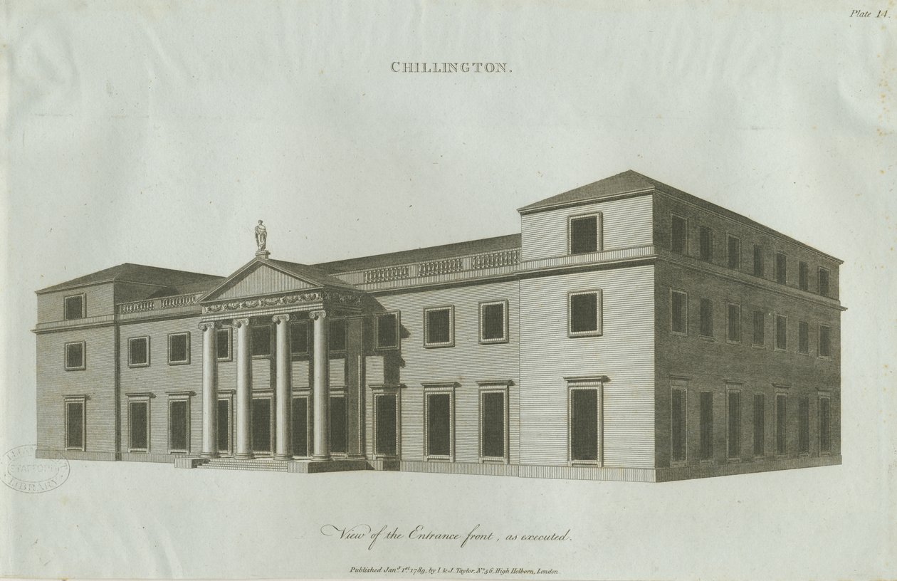 Chillington Hall: rytina, 1789 od John Soane