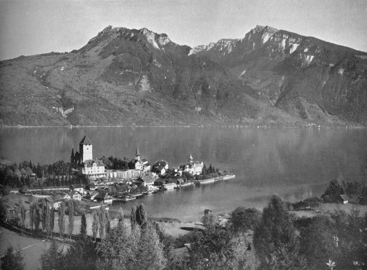 Spiez, na jezeře Thun, 1910 od John Swain and Son