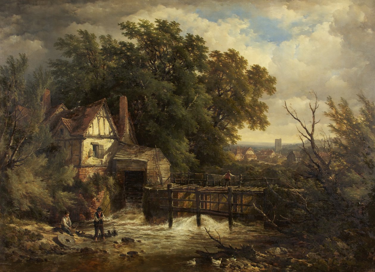 Surrey Mill Stream (olej na plátně) od John Syer